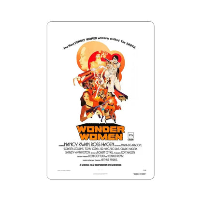 WONDER WOMEN 1973 Movie Poster - STICKER Vinyl Kiss-Cut Decal 6 Inch White - The Sticker Space