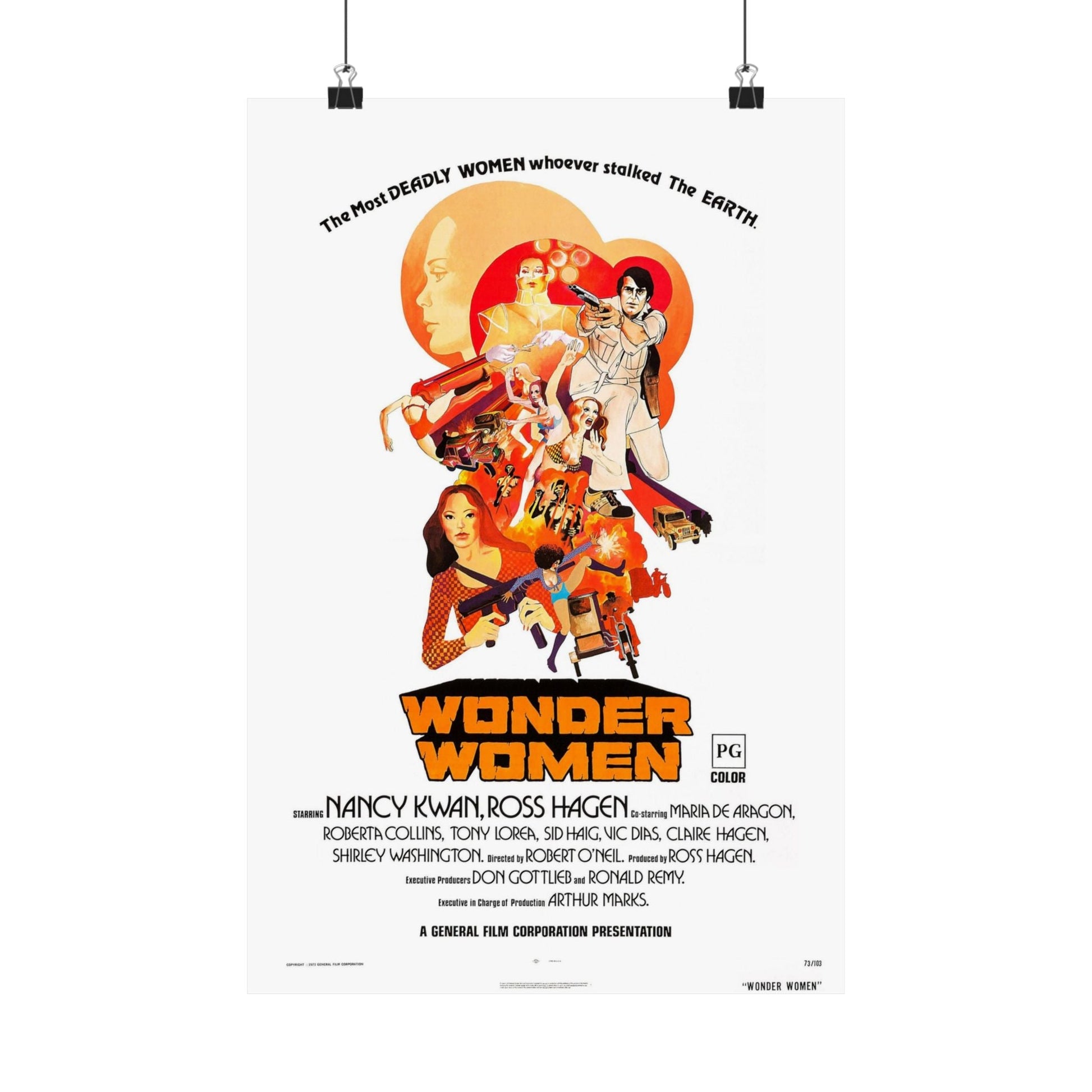 WONDER WOMEN 1973 - Paper Movie Poster-12″ x 18″-The Sticker Space