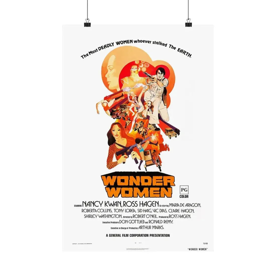 WONDER WOMEN 1973 - Paper Movie Poster 16″ x 24″ Matte - The Sticker Space