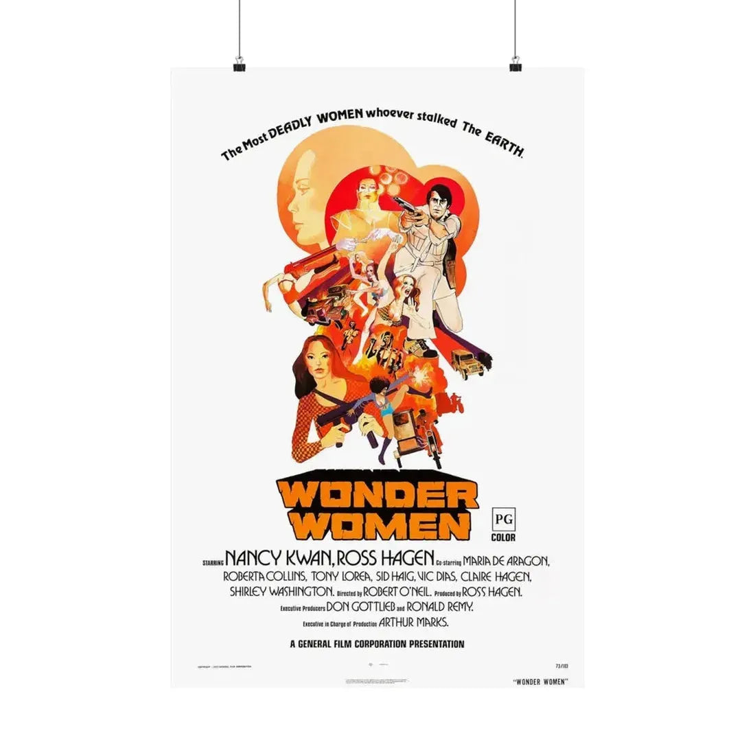 WONDER WOMEN 1973 - Paper Movie Poster 24″ x 36″ Matte - The Sticker Space