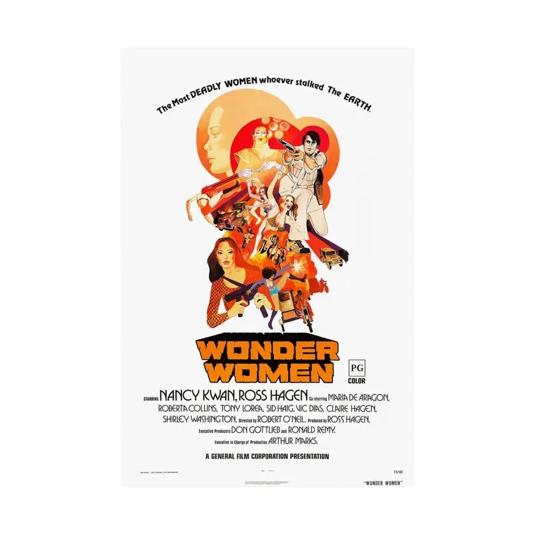 WONDER WOMEN 1973 - Paper Movie Poster - The Sticker Space
