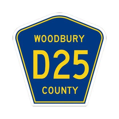 Woodbury County Route D25 IA (Iowa) (Road Sign) STICKER Vinyl Kiss-Cut Decal 3 Inch White - The Sticker Space
