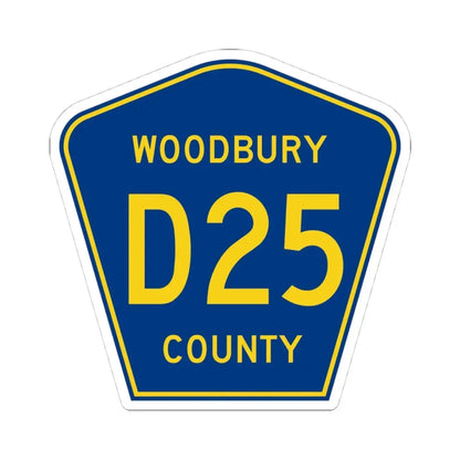 Woodbury County Route D25 IA (Iowa) (Road Sign) STICKER Vinyl Kiss-Cut Decal 4 Inch White - The Sticker Space