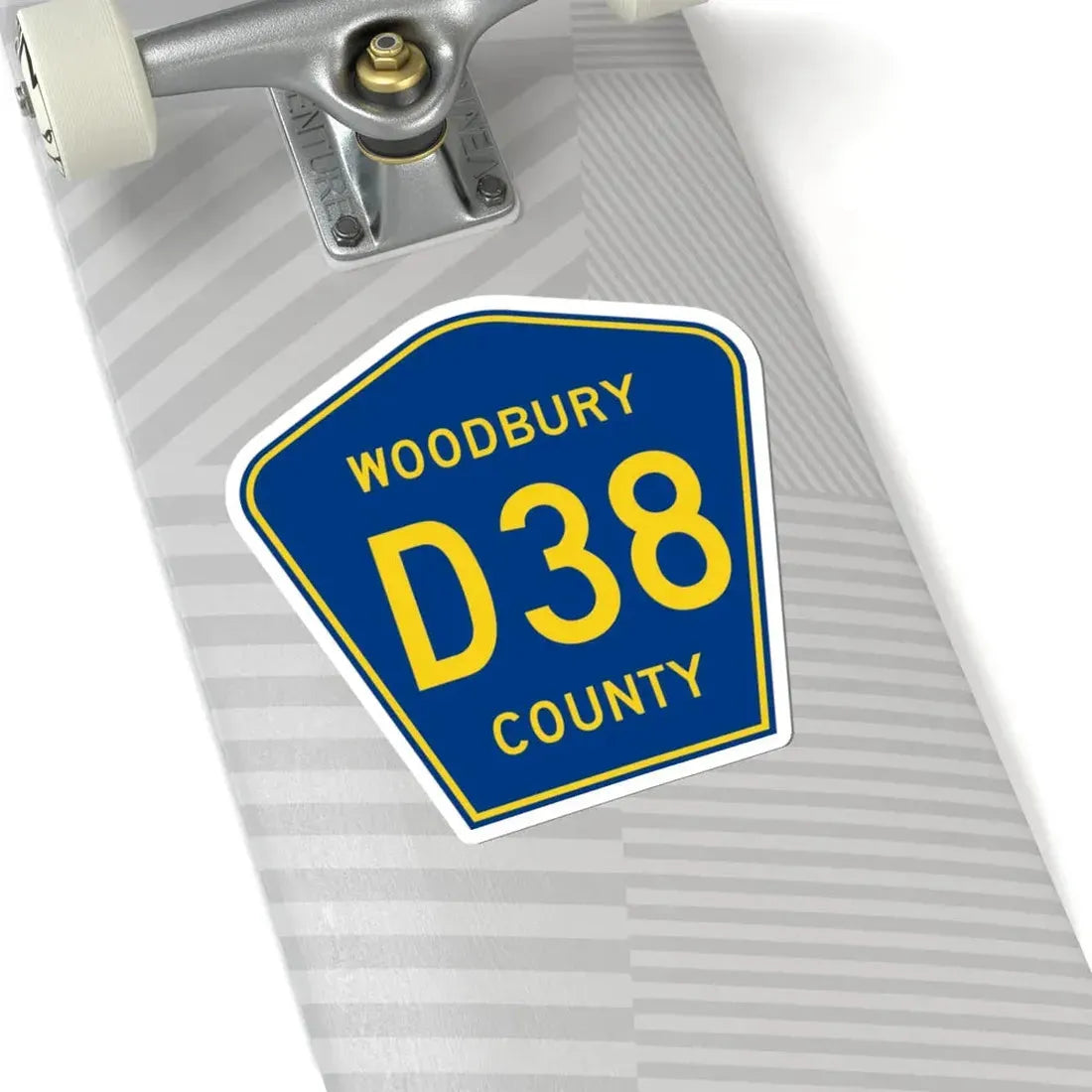 Woodbury County Route D38 IA (Iowa) (Road Sign) STICKER Vinyl Kiss-Cut Decal - The Sticker Space