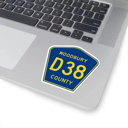 Woodbury County Route D38 IA (Iowa) (Road Sign) STICKER Vinyl Kiss-Cut Decal - The Sticker Space