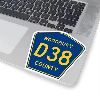 Woodbury County Route D38 IA (Iowa) (Road Sign) STICKER Vinyl Kiss-Cut Decal - The Sticker Space