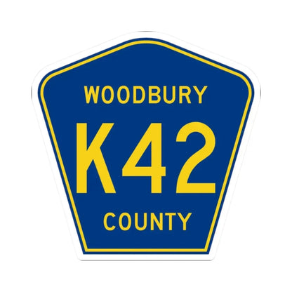 Woodbury County Route K42 IA (Iowa) (Road Sign) STICKER Vinyl Kiss-Cut Decal 2 Inch White - The Sticker Space