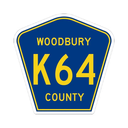 Woodbury County Route K64 IA (Iowa) (Road Sign) STICKER Vinyl Kiss-Cut Decal 4 Inch White - The Sticker Space