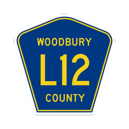 Woodbury County Route L12 IA (Iowa) (Road Sign) STICKER Vinyl Kiss-Cut Decal 2 Inch White - The Sticker Space