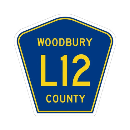 Woodbury County Route L12 IA (Iowa) (Road Sign) STICKER Vinyl Kiss-Cut Decal 6 Inch White - The Sticker Space