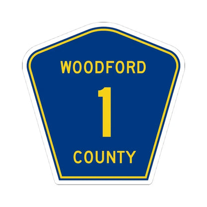 Woodford County 1 (Illinois) (Road Sign) STICKER Vinyl Kiss-Cut Decal 4 Inch White - The Sticker Space