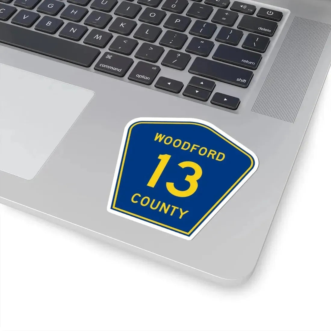 Woodford County 13 (Illinois) (Road Sign) STICKER Vinyl Kiss-Cut Decal - The Sticker Space