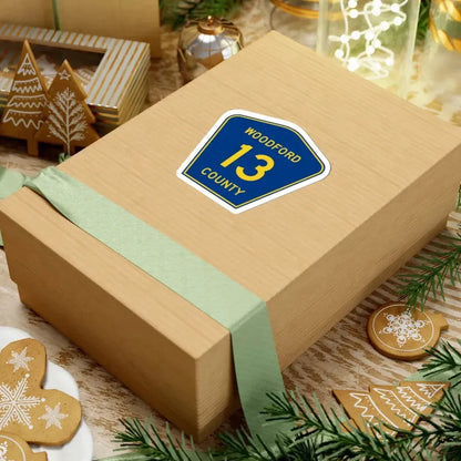 Woodford County 13 (Illinois) (Road Sign) STICKER Vinyl Kiss-Cut Decal - The Sticker Space