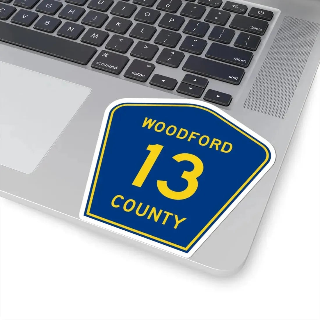 Woodford County 13 (Illinois) (Road Sign) STICKER Vinyl Kiss-Cut Decal - The Sticker Space