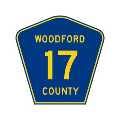 Woodford County 17 (Illinois) (Road Sign) STICKER Vinyl Kiss-Cut Decal 2 Inch White - The Sticker Space