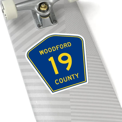 Woodford County 19 (Illinois) (Road Sign) STICKER Vinyl Kiss-Cut Decal - The Sticker Space