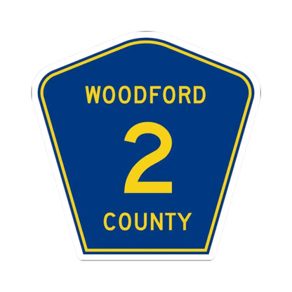 Woodford County 2 (Illinois) (Road Sign) STICKER Vinyl Kiss-Cut Decal 2 Inch White - The Sticker Space