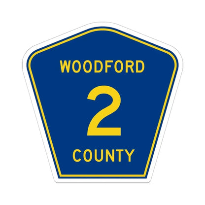 Woodford County 2 (Illinois) (Road Sign) STICKER Vinyl Kiss-Cut Decal 6 Inch White - The Sticker Space