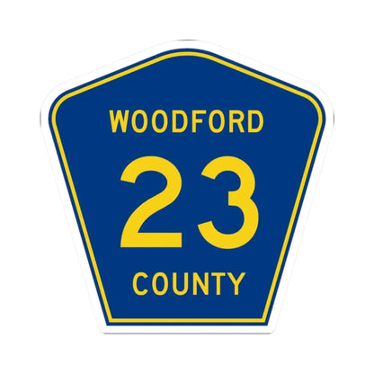 Woodford County 23 (Illinois) (Road Sign) STICKER Vinyl Kiss-Cut Decal 2 Inch White - The Sticker Space