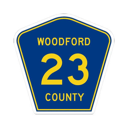 Woodford County 23 (Illinois) (Road Sign) STICKER Vinyl Kiss-Cut Decal 3 Inch White - The Sticker Space
