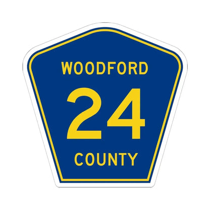 Woodford County 24 (Illinois) (Road Sign) STICKER Vinyl Kiss-Cut Decal 6 Inch White - The Sticker Space