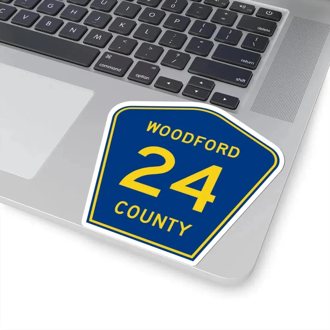 Woodford County 24 (Illinois) (Road Sign) STICKER Vinyl Kiss-Cut Decal - The Sticker Space