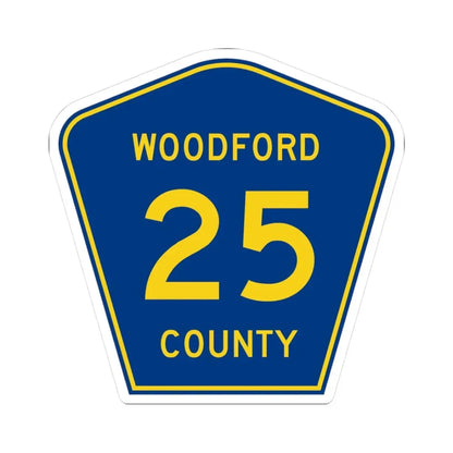 Woodford County 25 (Illinois) (Road Sign) STICKER Vinyl Kiss-Cut Decal 3 Inch White - The Sticker Space