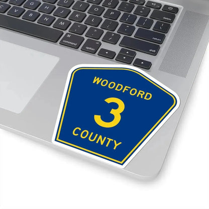 Woodford County 3 (Illinois) (Road Sign) STICKER Vinyl Kiss-Cut Decal - The Sticker Space