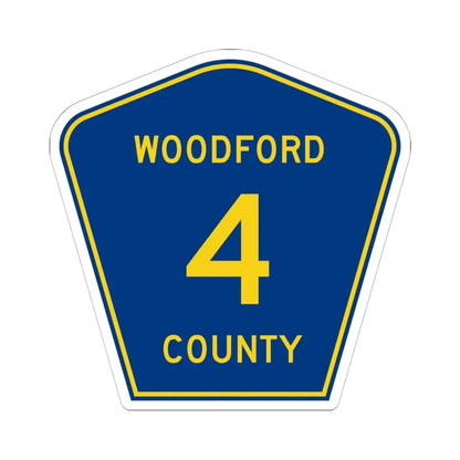 Woodford County 4 (Illinois) (Road Sign) STICKER Vinyl Kiss-Cut Decal 6 Inch White - The Sticker Space