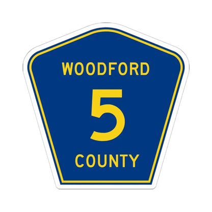 Woodford County 5 (Illinois) (Road Sign) STICKER Vinyl Kiss-Cut Decal 6 Inch White - The Sticker Space