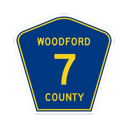 Woodford County 7 (Illinois) (Road Sign) STICKER Vinyl Kiss-Cut Decal 3 Inch White - The Sticker Space
