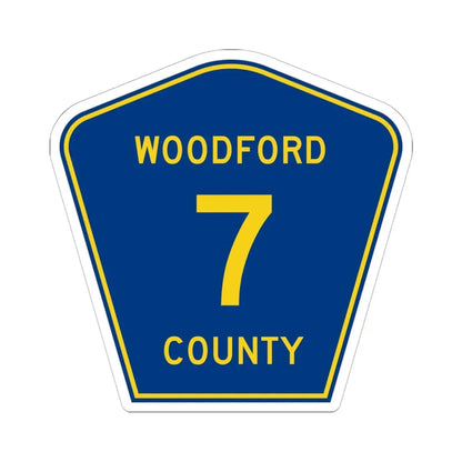 Woodford County 7 (Illinois) (Road Sign) STICKER Vinyl Kiss-Cut Decal 6 Inch White - The Sticker Space