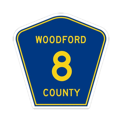 Woodford County 8 (Illinois) (Road Sign) STICKER Vinyl Kiss-Cut Decal 4 Inch White - The Sticker Space