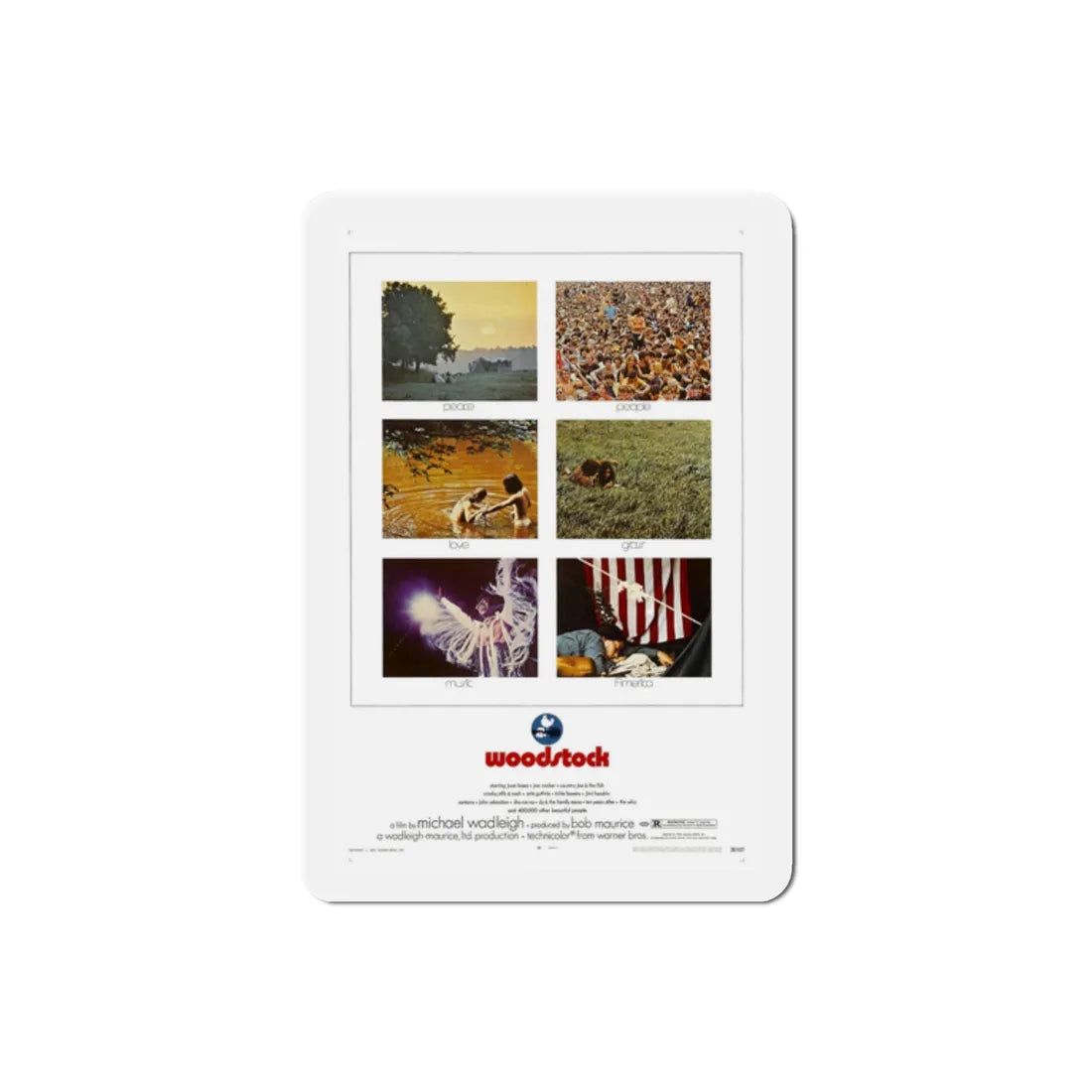 Woodstock 1970 Movie Poster Refrigerator Magnet 2 Inch - The Sticker Space