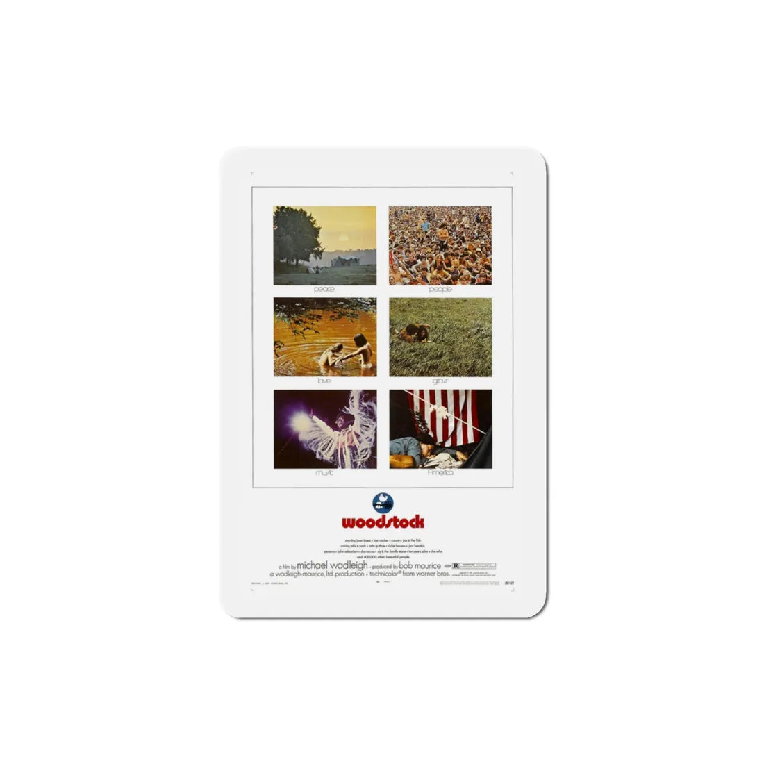 Woodstock 1970 Movie Poster Refrigerator Magnet 3 Inch - The Sticker Space