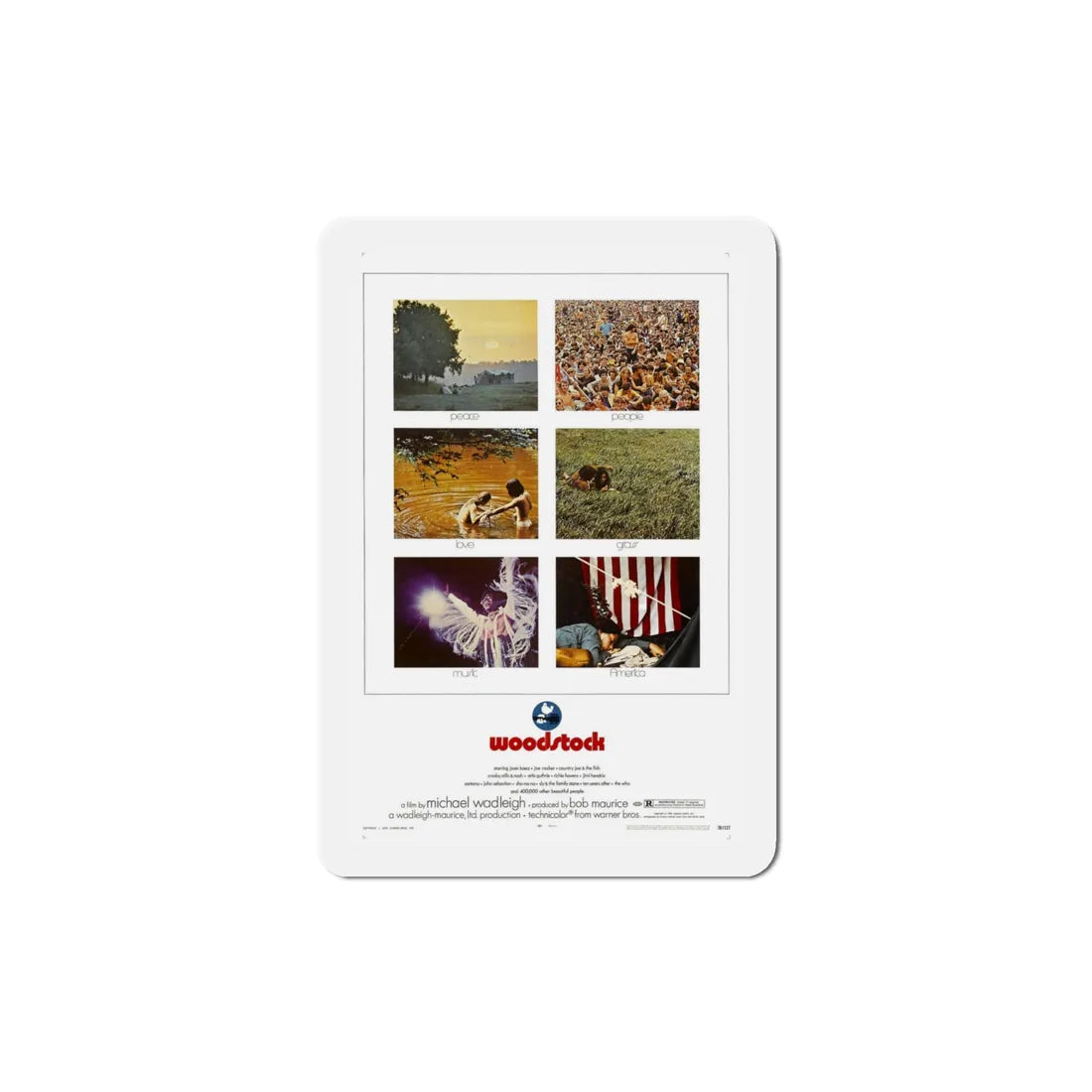 Woodstock 1970 Movie Poster Refrigerator Magnet 4 Inch - The Sticker Space
