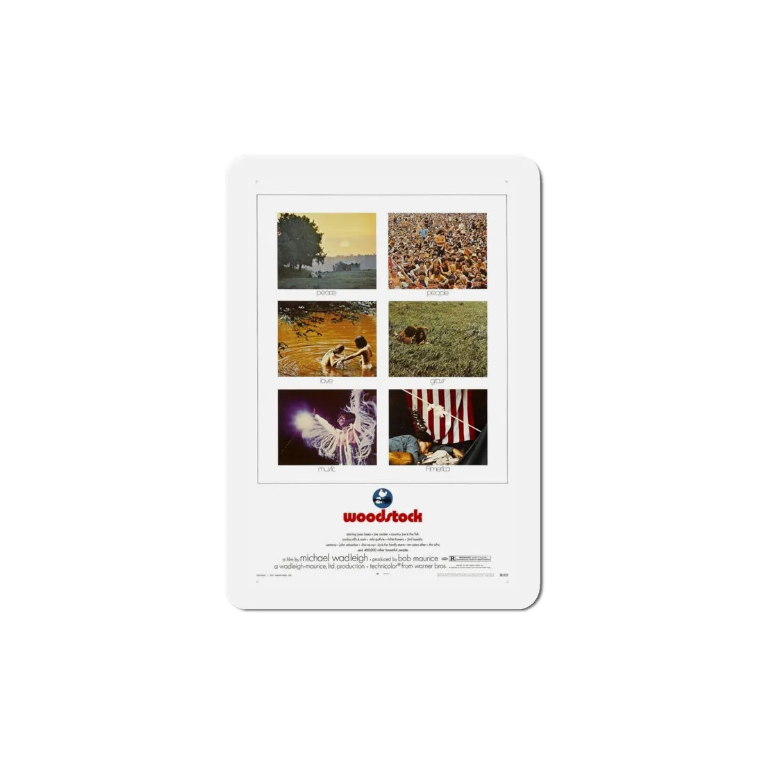 Woodstock 1970 Movie Poster Refrigerator Magnet 5 Inch - The Sticker Space