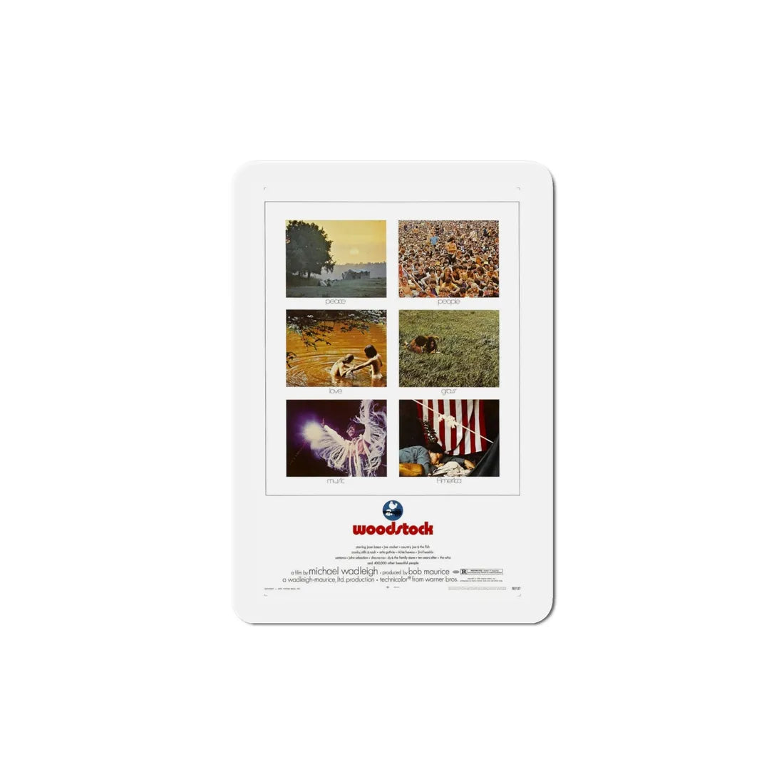 Woodstock 1970 Movie Poster Refrigerator Magnet 6 Inch - The Sticker Space