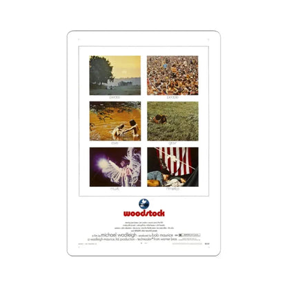 Woodstock 1970 Movie Poster - STICKER Vinyl Kiss-Cut Decal 2 Inch White - The Sticker Space