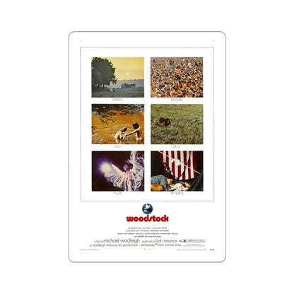 Woodstock 1970 Movie Poster - STICKER Vinyl Kiss-Cut Decal 3 Inch White - The Sticker Space