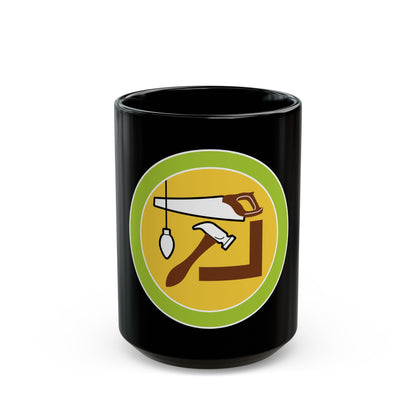 Woodwork (Boy Scout Merit Badge) Black Coffee Mug-15oz-The Sticker Space