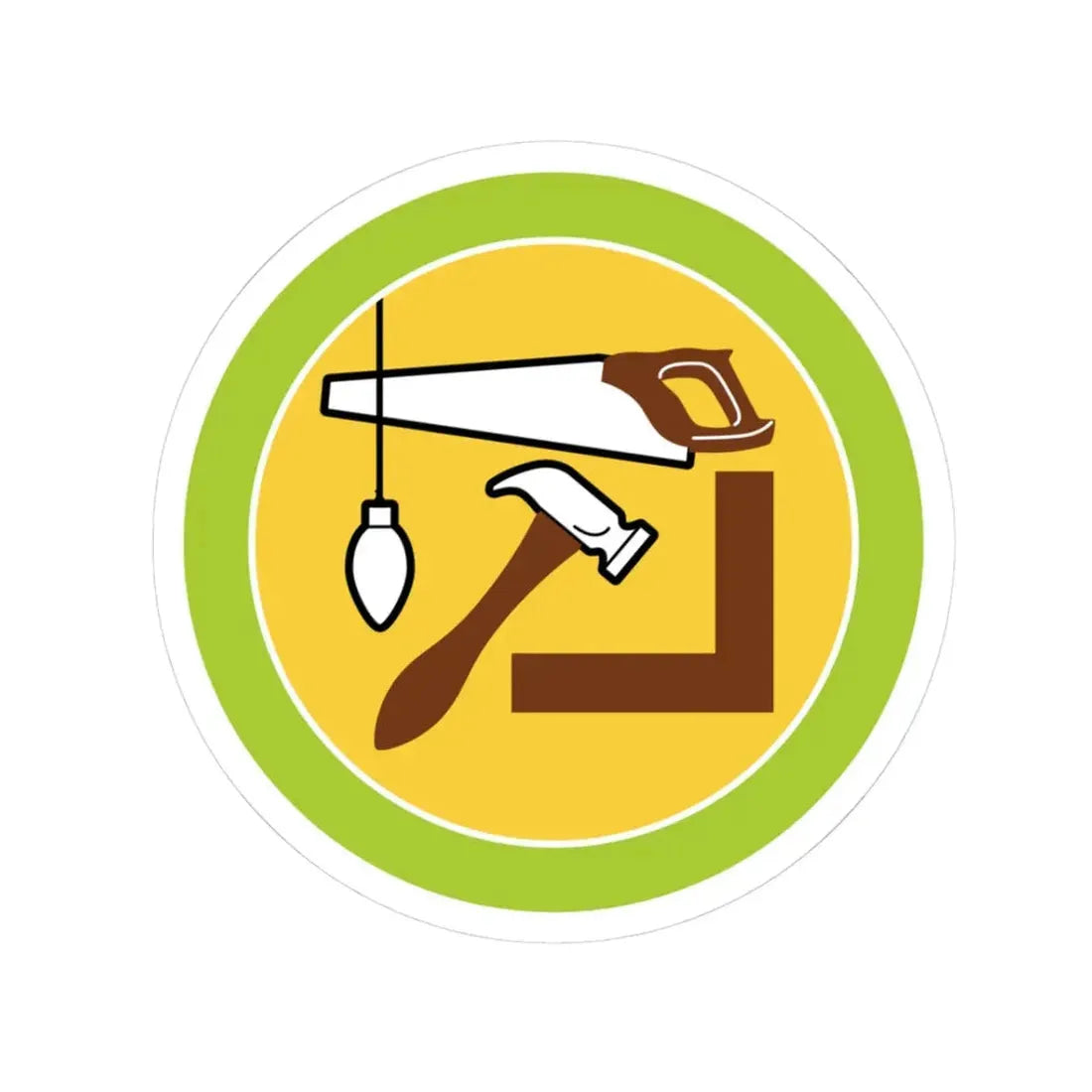 Woodwork (Boy Scout Merit Badge) STICKER Vinyl Kiss-Cut Decal 3 Inch White - The Sticker Space