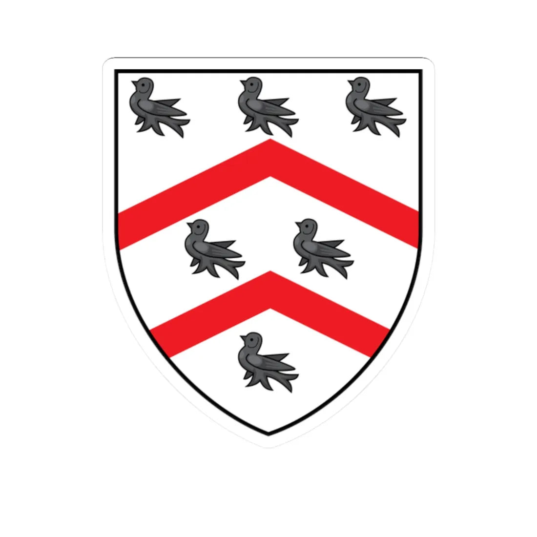 Worcester College Oxford Coat Of Arms (England) (Coat of Arms) STICKER Vinyl Kiss-Cut Decal 2 Inch White - The Sticker Space