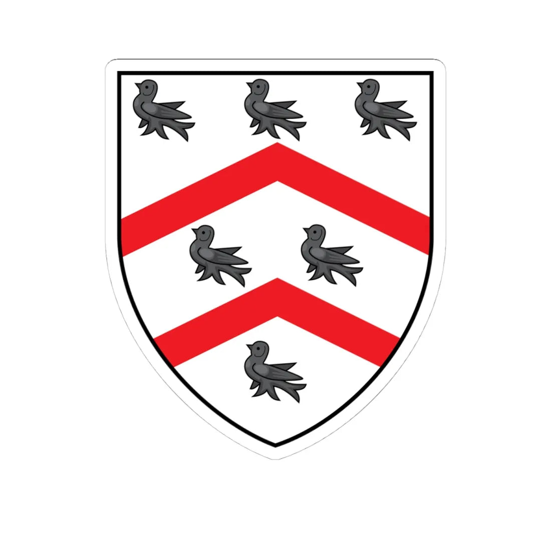 Worcester College Oxford Coat Of Arms (England) (Coat of Arms) STICKER Vinyl Kiss-Cut Decal 4 Inch White - The Sticker Space