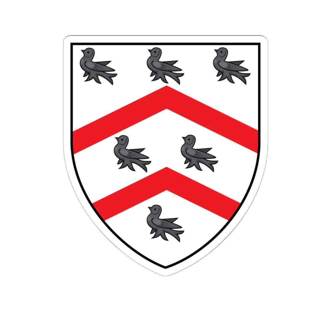Worcester College Oxford Coat Of Arms (England) (Coat of Arms) STICKER Vinyl Kiss-Cut Decal 6 Inch White - The Sticker Space