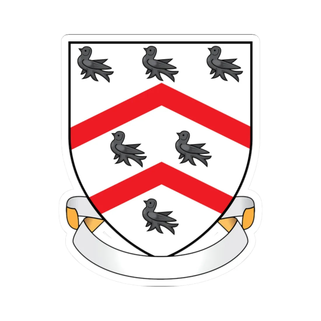 Worcester College Oxford Coat Of Arms Motto (England) (Coat of Arms) STICKER Vinyl Kiss-Cut Decal 2 Inch White - The Sticker Space