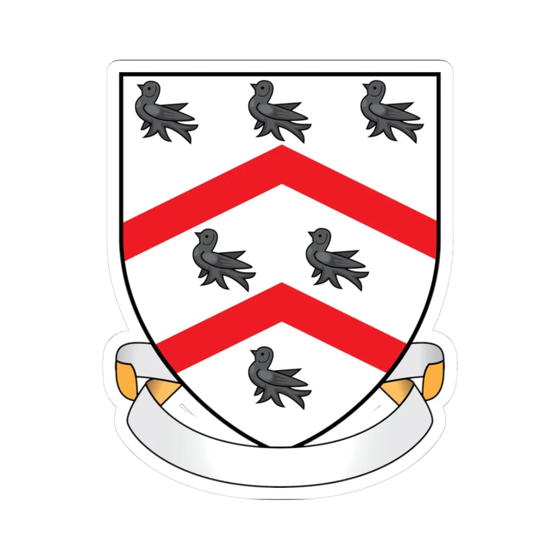 Worcester College Oxford Coat Of Arms Motto (England) (Coat of Arms) STICKER Vinyl Kiss-Cut Decal 3 Inch White - The Sticker Space