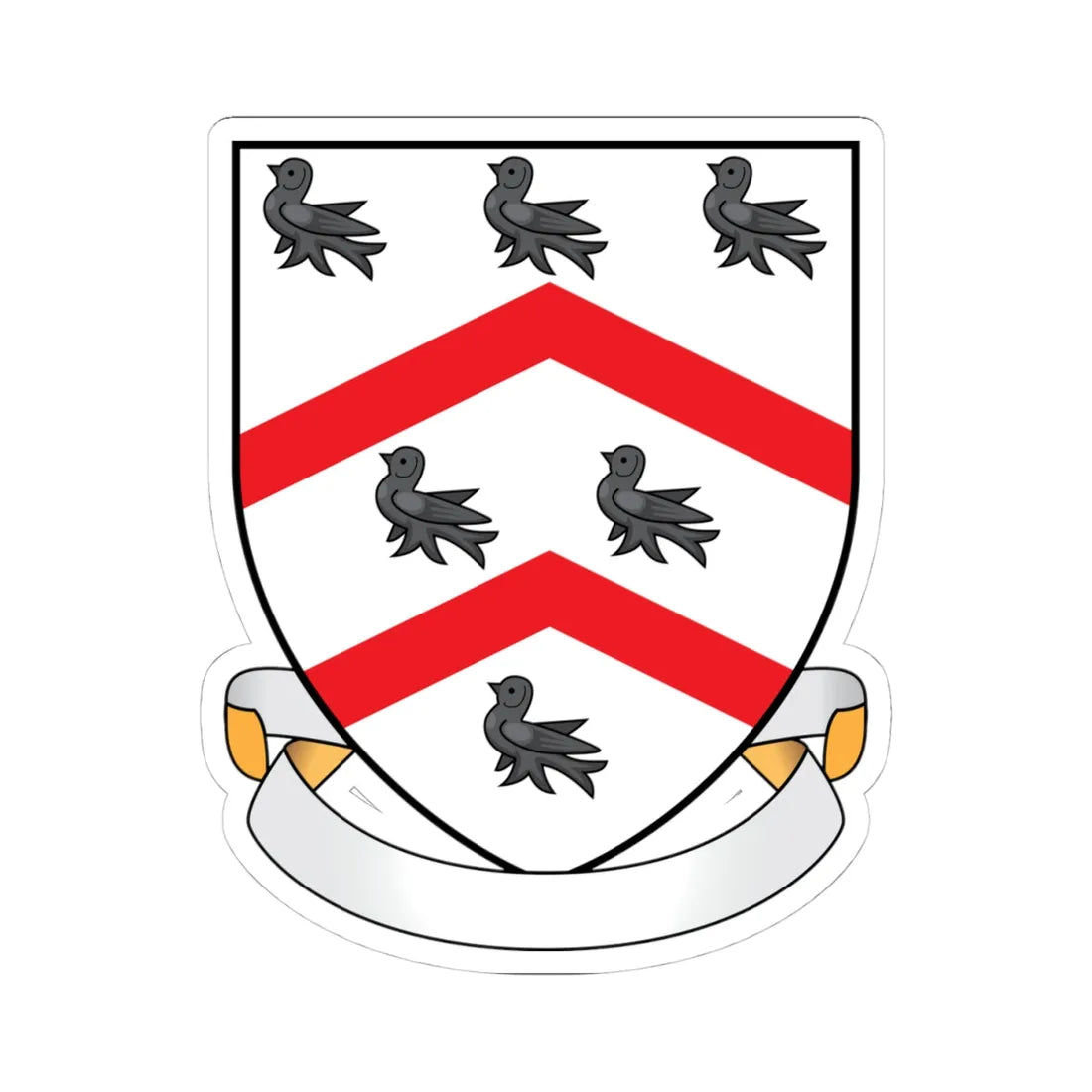 Worcester College Oxford Coat Of Arms Motto (England) (Coat of Arms) STICKER Vinyl Kiss-Cut Decal 4 Inch White - The Sticker Space