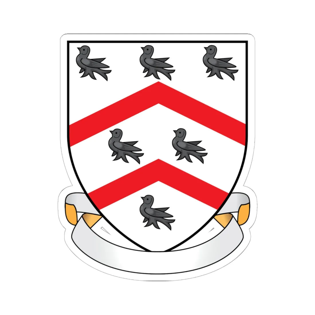 Worcester College Oxford Coat Of Arms Motto (England) (Coat of Arms) STICKER Vinyl Kiss-Cut Decal 6 Inch White - The Sticker Space
