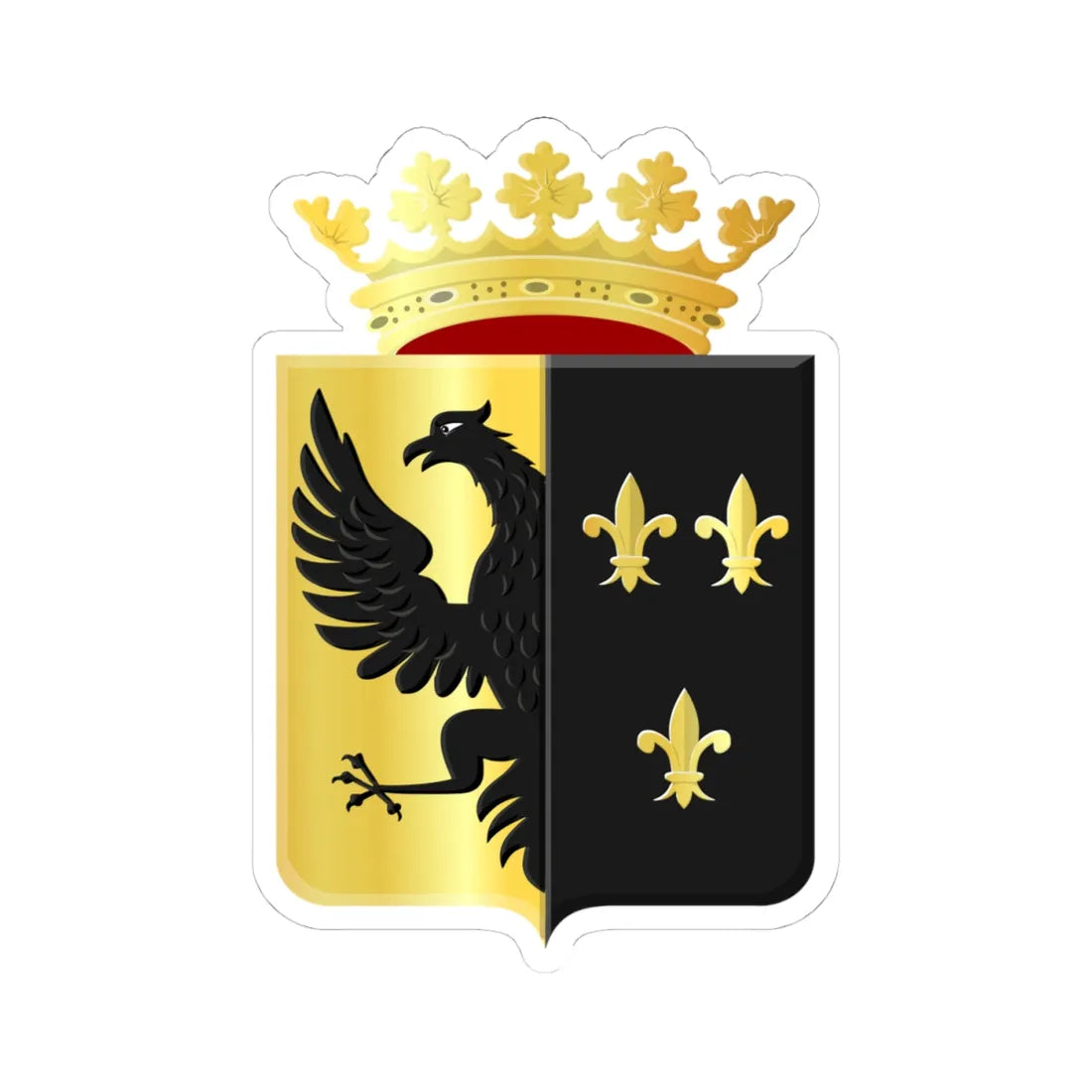 Workum wapen (Netherlands) (Coat of Arms) STICKER Vinyl Kiss-Cut Decal 4 Inch White - The Sticker Space